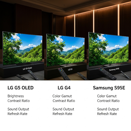 LG G5 OLED vs LG G4 vs Samsung S95E comparison